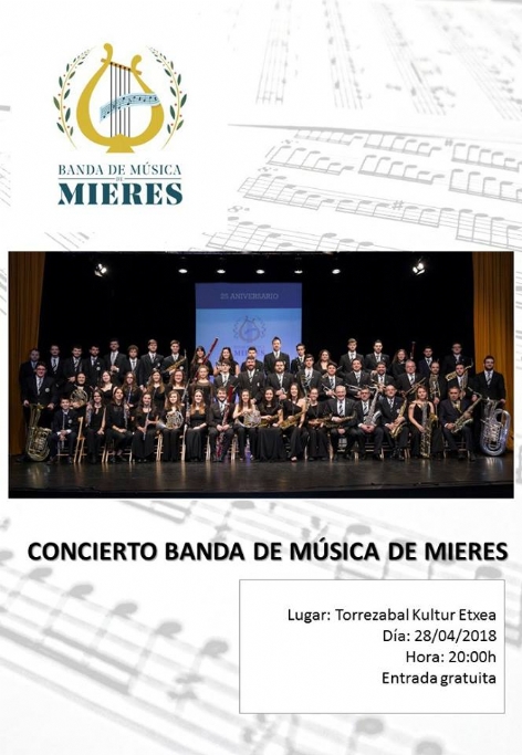 28 de abril de 2018. Concierto de la Banda de Música de Mieres.