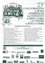 30 de julio al 6 de agosto de 2017. 23º Edición del Curso de Música de Zamora 30 de julio al 6 de agosto de 2017. 23º Edición del Curso de Música de Zamora